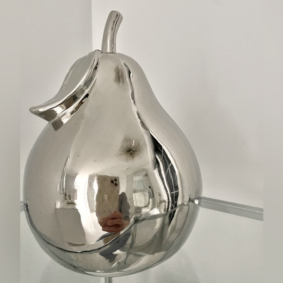 Silver Ceramic Pear - Picture 2 of 2